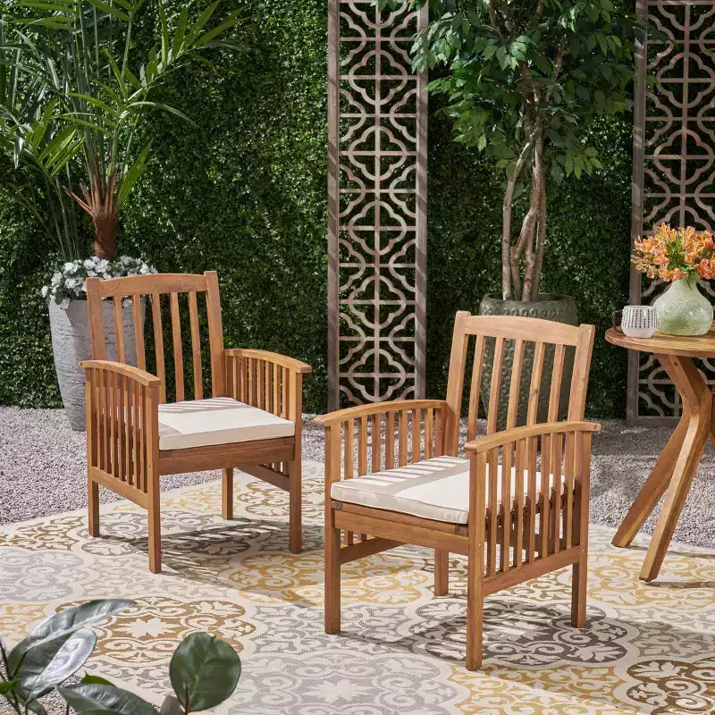 MAYEERTY Lot de 2 chaises de salle à manger avec 2 coussins souples confortables pour la salle à manger et les repas en famille