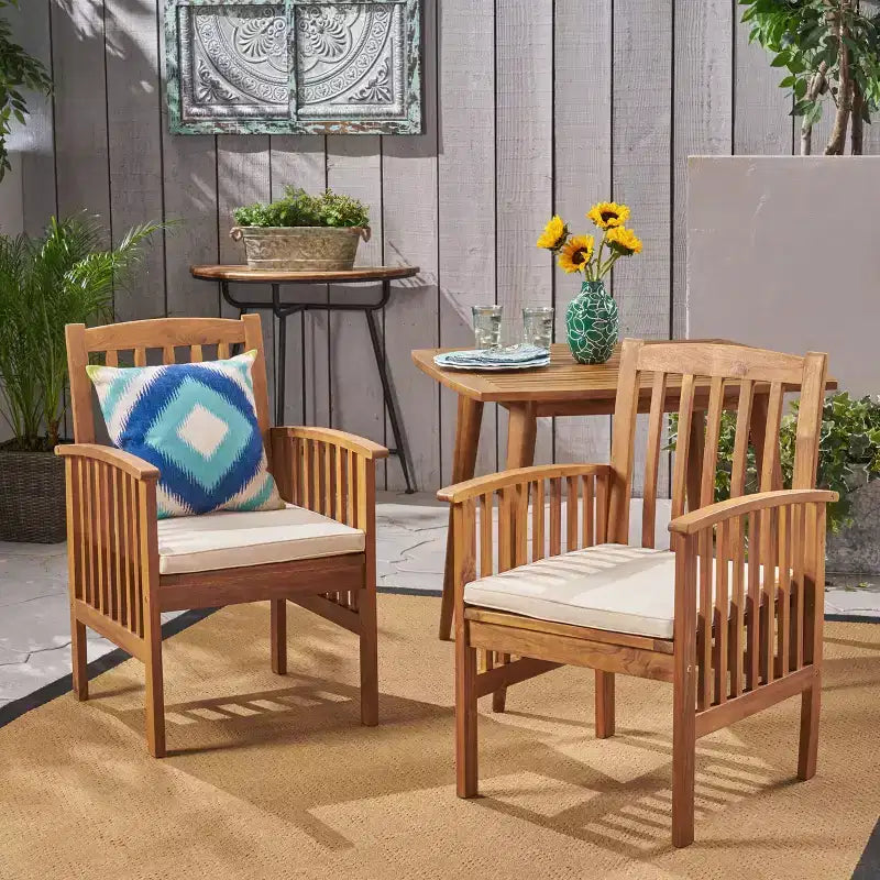 MAYEERTY Lot de 2 chaises de salle à manger avec 2 coussins souples confortables pour la salle à manger et les repas en famille