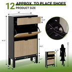 Meuble à chaussures étroit, meuble à chaussures avec 3 tiroirs basculants pour entrée, couloir