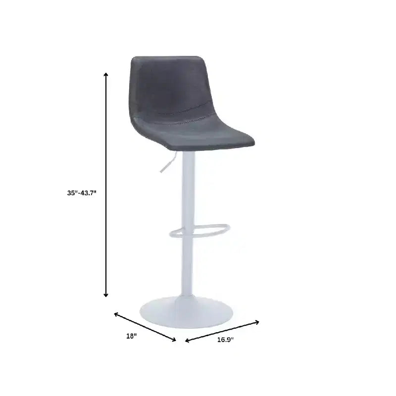 Tabourets de bar LeisureMod Tilbury avec base en fer blanc, tabourets de comptoir réglables en hauteur avec siège en cuir, fonction pivotante et repose-pieds, lot de 2