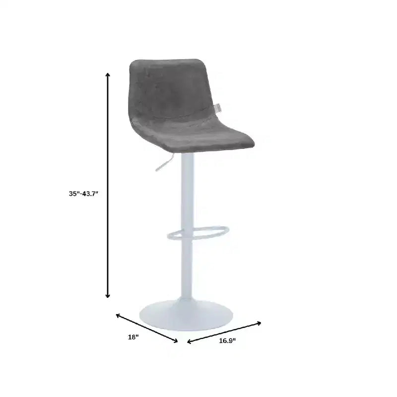 Tabourets de bar LeisureMod Tilbury avec base en fer blanc, tabourets de comptoir réglables en hauteur avec siège en cuir, fonction pivotante et repose-pieds, lot de 2