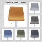 Tabourets de bar LeisureMod Tilbury avec base en fer blanc, tabourets de comptoir réglables en hauteur avec siège en cuir, fonction pivotante et repose-pieds, lot de 2