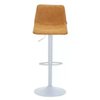 Tabourets de bar LeisureMod Tilbury avec base en fer blanc, tabourets de comptoir réglables en hauteur avec siège en cuir, fonction pivotante et repose-pieds, lot de 2