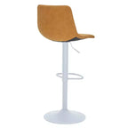 Tabourets de bar LeisureMod Tilbury avec base en fer blanc, tabourets de comptoir réglables en hauteur avec siège en cuir, fonction pivotante et repose-pieds, lot de 2
