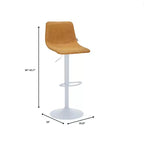Tabourets de bar LeisureMod Tilbury avec base en fer blanc, tabourets de comptoir réglables en hauteur avec siège en cuir, fonction pivotante et repose-pieds, lot de 2