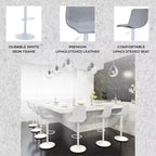 Tabourets de bar LeisureMod Tilbury avec base en fer blanc, tabourets de comptoir réglables en hauteur avec siège en cuir, fonction pivotante et repose-pieds, lot de 2
