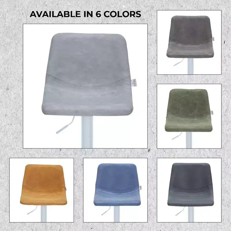 Tabourets de bar LeisureMod Tilbury avec base en fer blanc, tabourets de comptoir réglables en hauteur avec siège en cuir, fonction pivotante et repose-pieds, lot de 2