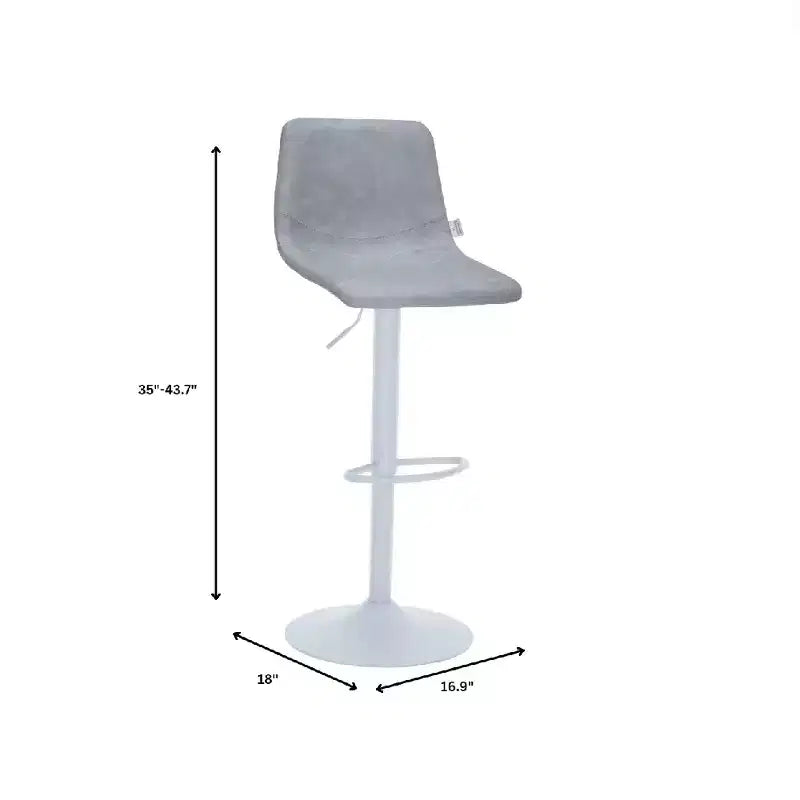 Tabourets de bar LeisureMod Tilbury avec base en fer blanc, tabourets de comptoir réglables en hauteur avec siège en cuir, fonction pivotante et repose-pieds, lot de 2