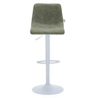 Tabourets de bar LeisureMod Tilbury avec base en fer blanc, tabourets de comptoir réglables en hauteur avec siège en cuir, fonction pivotante et repose-pieds, lot de 2