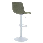 Tabourets de bar LeisureMod Tilbury avec base en fer blanc, tabourets de comptoir réglables en hauteur avec siège en cuir, fonction pivotante et repose-pieds, lot de 2