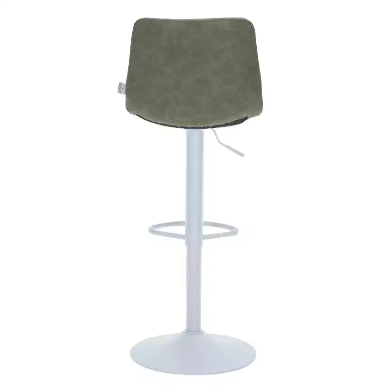 Tabourets de bar LeisureMod Tilbury avec base en fer blanc, tabourets de comptoir réglables en hauteur avec siège en cuir, fonction pivotante et repose-pieds, lot de 2