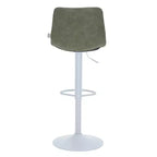 Tabourets de bar LeisureMod Tilbury avec base en fer blanc, tabourets de comptoir réglables en hauteur avec siège en cuir, fonction pivotante et repose-pieds, lot de 2