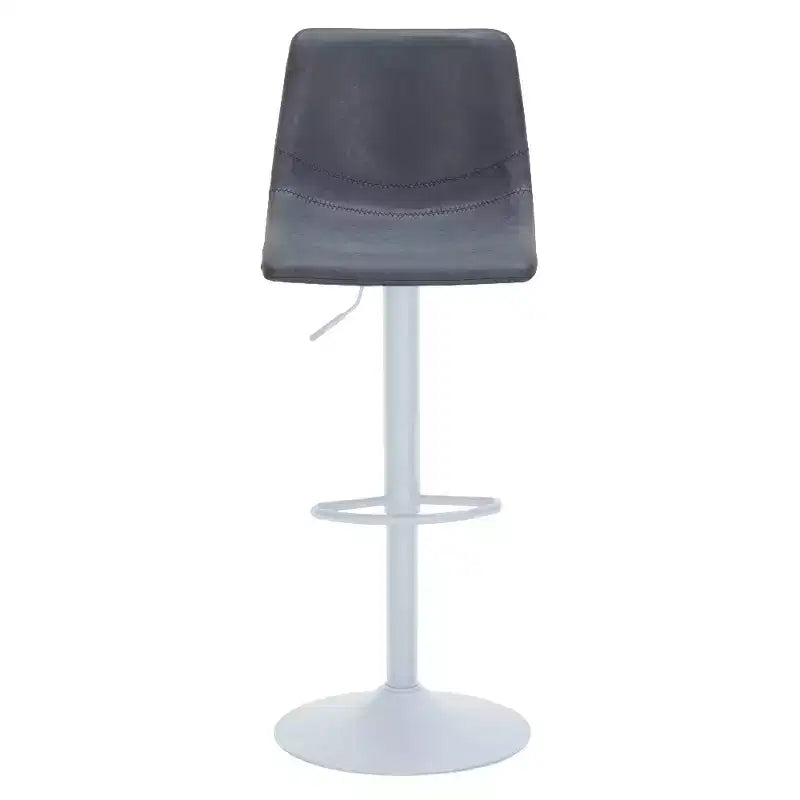 Tabourets de bar LeisureMod Tilbury avec base en fer blanc, tabourets de comptoir réglables en hauteur avec siège en cuir, fonction pivotante et repose-pieds, lot de 2
