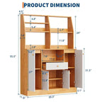 Bahut de buffet de 99 cm, armoire de garde-manger de cuisine autoportante avec étagère réglable, buffet d'appoint, station de bar à café, armoire console moderne