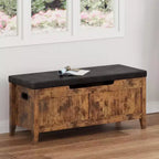 Banc de rangement GustoWave, Coffre de rangement en bois de 100 cm avec 2 charnières de sécurité, Banc d'entrée avec couvercle à charnière, Grand coffre pour salon, chambre à coucher