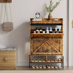 GustoWave Shoe Cabinet with 2 Flip Drawers, Large Capacity Entryway Shoe Storage, Narrow Shoe Cabinet with Metal Legs