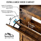 Meuble à chaussures GustoWave avec 2 tiroirs basculants, meuble de rangement pour chaussures d'entrée grande capacité, meuble à chaussures étroit avec pieds en métal