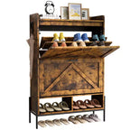 Meuble à chaussures GustoWave avec 2 tiroirs basculants, meuble de rangement pour chaussures d'entrée grande capacité, meuble à chaussures étroit avec pieds en métal
