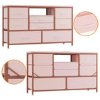 Commode à 8 tiroirs pour chambre à coucher, commode avec bacs en tissu, meuble TV pour téléviseurs jusqu'à 55 pouces, commode de rangement en tissu pour couloir