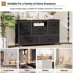 Commode à 8 tiroirs pour chambre à coucher, commode avec bacs en tissu, meuble TV pour téléviseurs jusqu'à 55 pouces, commode de rangement en tissu pour couloir