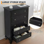 Commode à 5 tiroirs pour chambre à coucher, commodes et chiffonniers hauts de 122 cm avec rangement, grande commode de style ferme pour placard