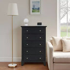 Commode à 5 tiroirs pour chambre à coucher, commodes et chiffonniers hauts de 122 cm avec rangement, grande commode de style ferme pour placard