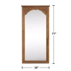 PexFix Miroir mural ou sur pied en chêne massif sculpté vintage de 35 po L x 71 po H