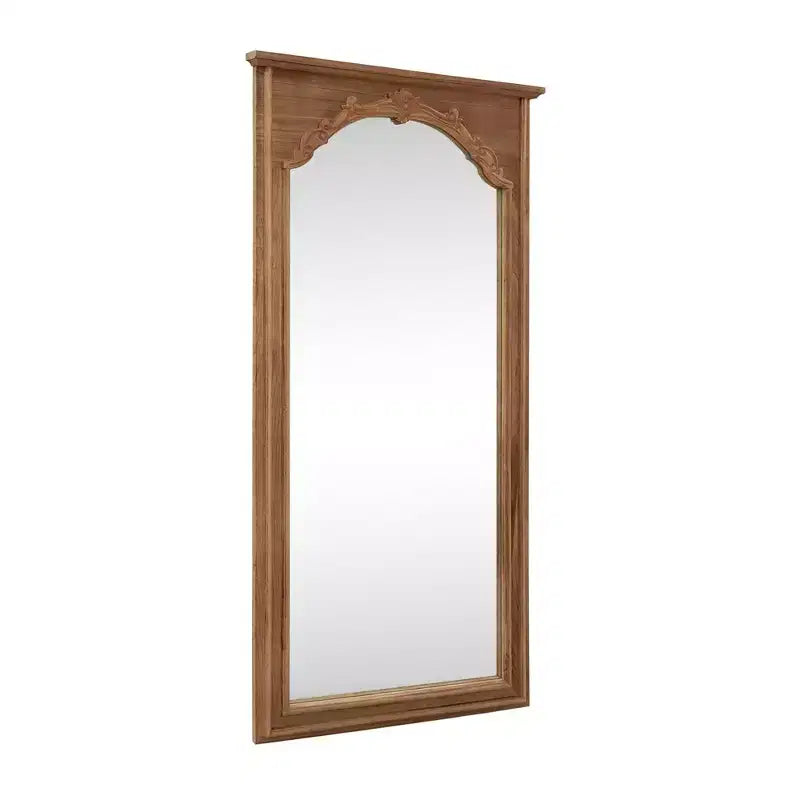 PexFix Miroir mural ou sur pied en chêne massif sculpté vintage de 35 po L x 71 po H