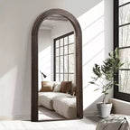 Miroir PexFix de 35 po L x 71 po H, classique, à cadre en bois massif arqué, couleur anthracite