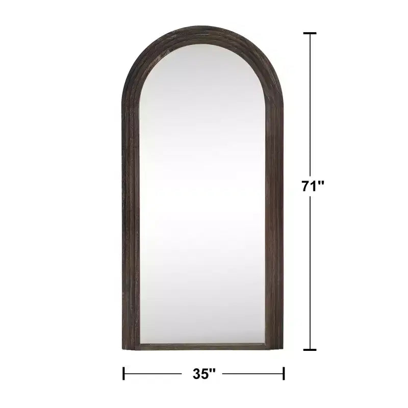 Miroir PexFix de 35 po L x 71 po H, classique, à cadre en bois massif arqué, couleur anthracite