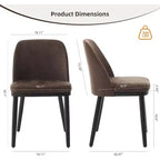 Acekool Chaises de salle à manger rembourrées, lot de 2, chaises d'appoint de cuisine modernes avec coussins épais, pieds en bois, beige ou marron