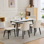 Acekool Chaises de salle à manger rembourrées, lot de 2, chaises d'appoint de cuisine modernes avec coussins épais, pieds en bois, beige ou marron