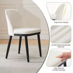 Acekool Chaises de salle à manger rembourrées, lot de 2, chaises d'appoint de cuisine modernes avec coussins épais, pieds en bois, beige ou marron