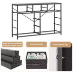 Commode à 10 tiroirs pour chambre, commode avec bacs en tissu, meuble TV pour téléviseurs jusqu'à 5 pouces, organisateur de rangement