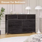 Commode à 10 tiroirs pour chambre, commode avec bacs en tissu, meuble TV pour téléviseurs jusqu'à 5 pouces, organisateur de rangement
