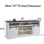 Meuble TV Mastgoal pour téléviseurs 80 pouces avec porte coulissante, étagère réglable et rangement, meuble TV moderne de 81 cm de haut pour salon