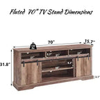 Meuble TV Mastgoal pour téléviseurs 80 pouces avec porte coulissante, étagère réglable et rangement, meuble TV moderne de 81 cm de haut pour salon
