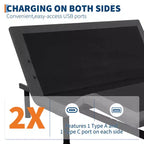 Cadre de lit réglable CuisinSmart avec massage, base de lit réglable Twin XL avec 1 port USB et veilleuse sous le lit, inclinaison tête et pieds