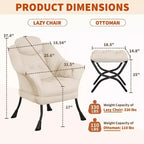 Fauteuil d'appoint confortable en velours Acekool pour adultes, fauteuil de lecture ergonomique avec accoudoirs rembourrés, repose-pieds pliable, poche latérale, rose, gris