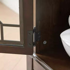 Bahut en Noyer Foncé Élégant avec Trois Portes et Quatre Compartiments - Idéal pour l'Organisation et la Décoration de la Maison