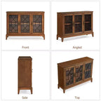 Bahut en Noyer Foncé Élégant avec Trois Portes et Quatre Compartiments - Idéal pour l'Organisation et la Décoration de la Maison