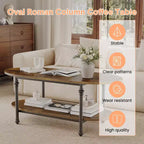 GustoWave 47.24 Petites tables basses ovales, table basse moderne du milieu du siècle pour salon, chambre, bureau, petits espaces