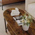 GustoWave 47.24 Petites tables basses ovales, table basse moderne du milieu du siècle pour salon, chambre, bureau, petits espaces