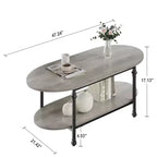 GustoWave 47.24 Petites tables basses ovales, table basse moderne du milieu du siècle pour salon, chambre, bureau, petits espaces