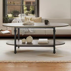 GustoWave 47.24 Petites tables basses ovales, table basse moderne du milieu du siècle pour salon, chambre, bureau, petits espaces