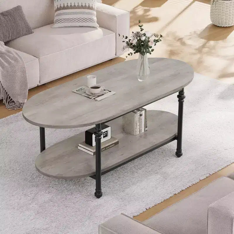 GustoWave 47.24 Petites tables basses ovales, table basse moderne du milieu du siècle pour salon, chambre, bureau, petits espaces