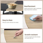 Table à manger ronde en fer et MDF avec pieds carrés en fer - Durable, élégante, compacte, facile à nettoyer, design moderne