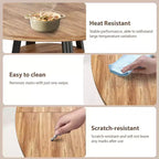 Table à manger ronde en fer et MDF avec pieds carrés en fer - Durable, élégante, compacte, facile à nettoyer, design moderne