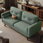 Garvee 65 Canapé deux places, canapé rembourré en tissu bouclé avec pieds en bois pour salon, chambre à coucher, bureau