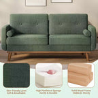 Garvee 65 Canapé deux places, canapé rembourré en tissu bouclé avec pieds en bois pour salon, chambre à coucher, bureau